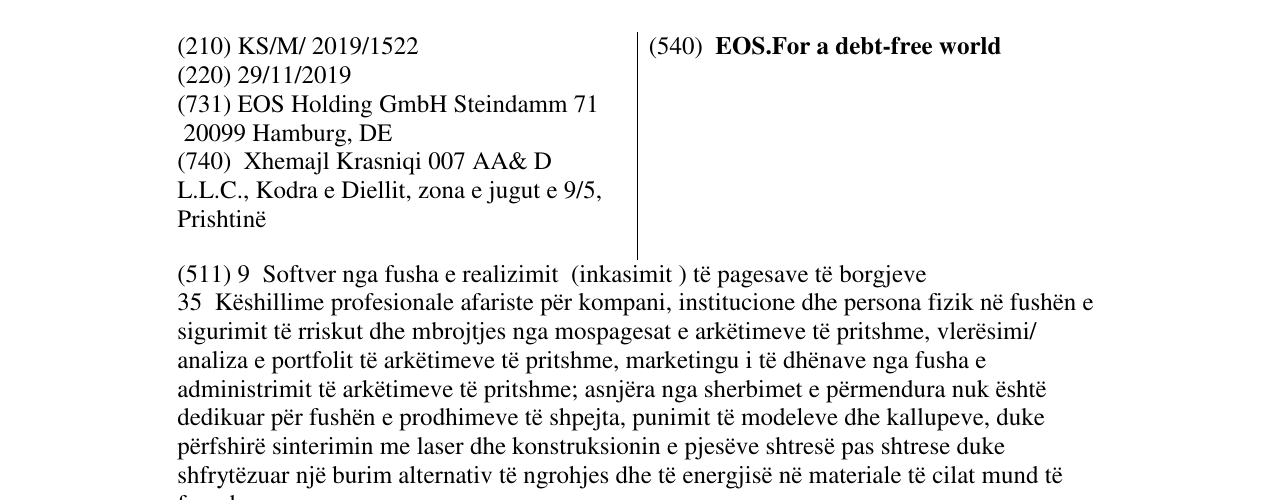 Zëri i markës EOS.For a debt-free world në buletin