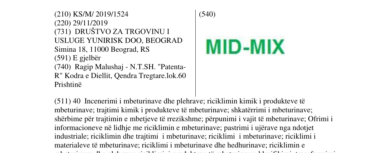 Zëri i markës MID-MIX në buletin