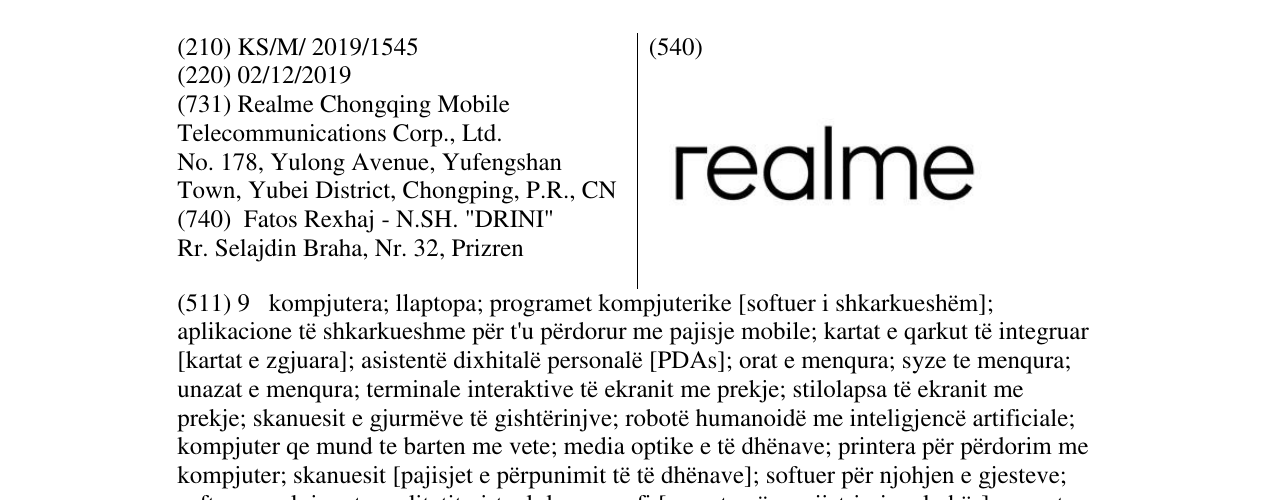 Zëri i markës realme në buletin