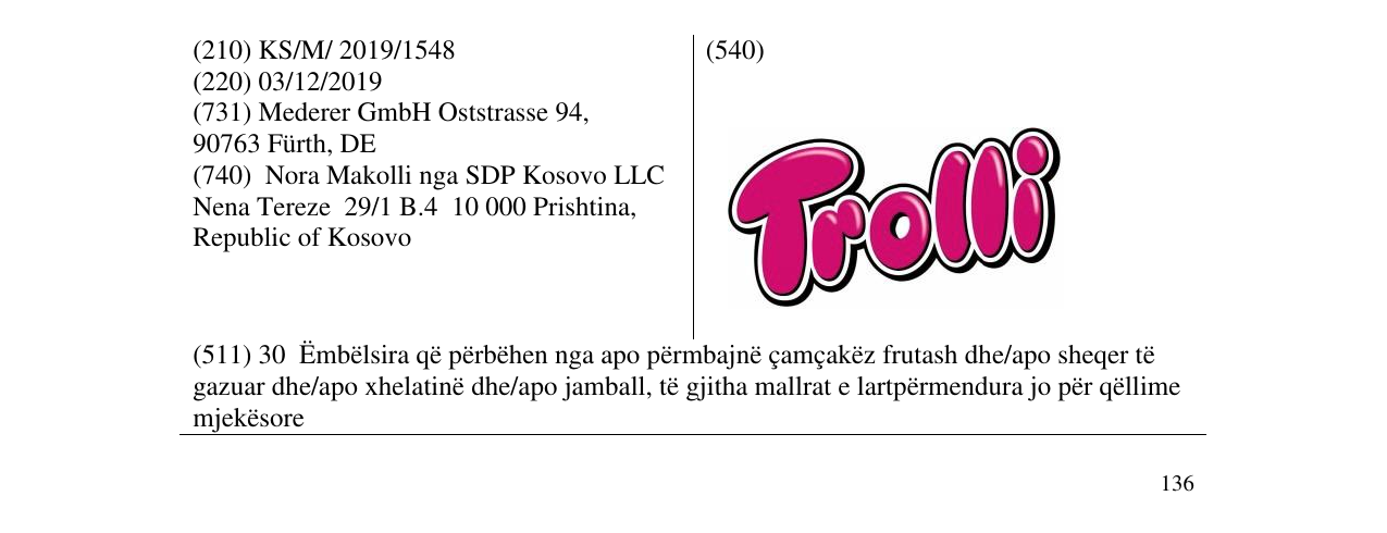 Zëri i markës Trolli në buletin