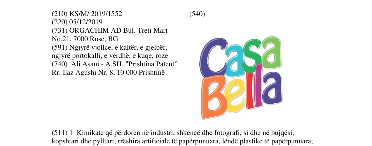 Zëri i markës CasaBella në buletin