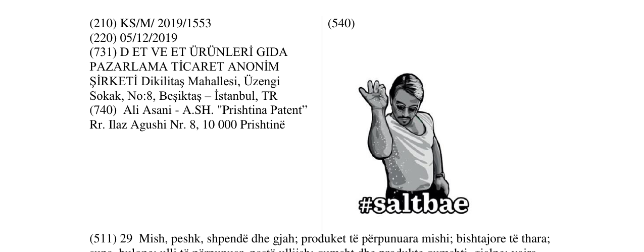 Zëri i markës saltbae në buletin