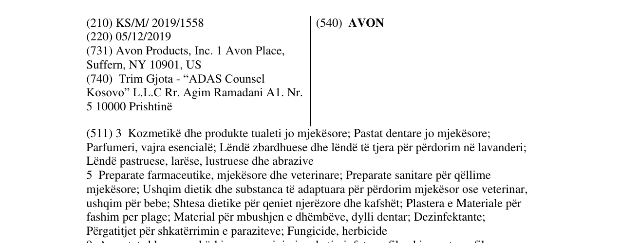 Zëri i markës AVON në buletin
