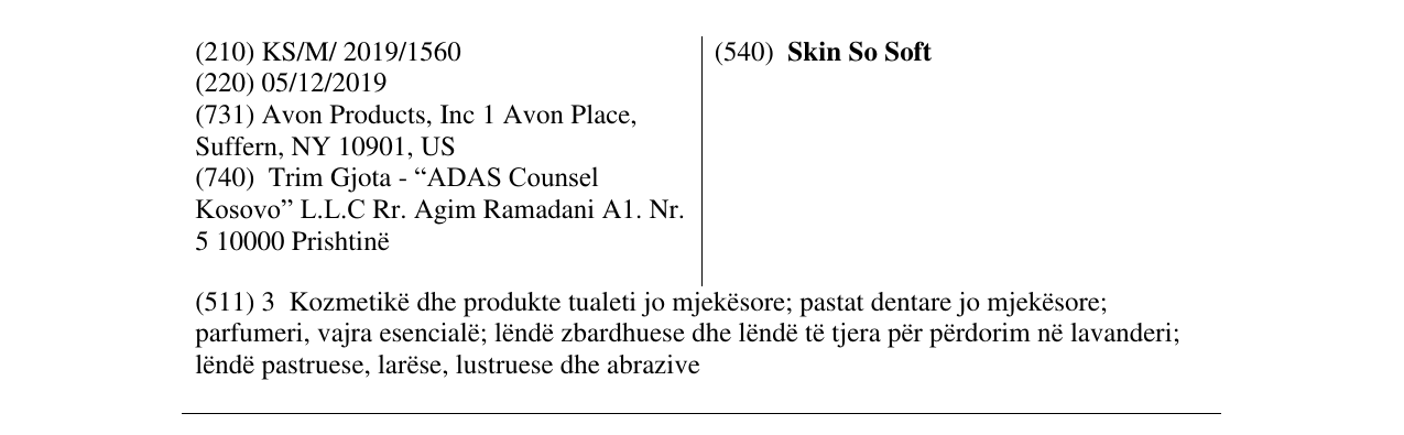 Zëri i markës Skin So Soft në buletin
