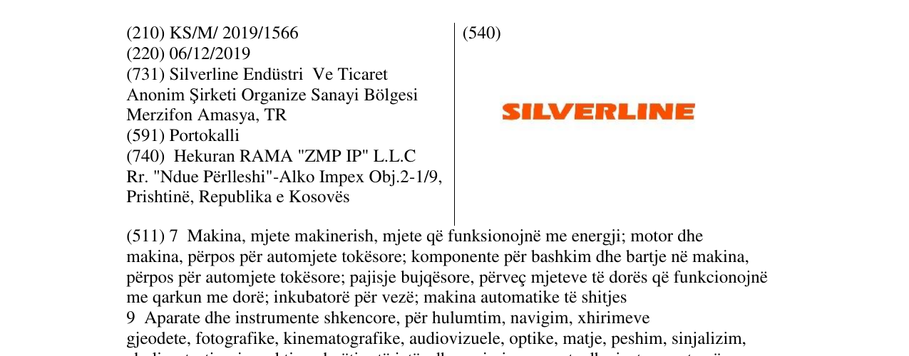 Zëri i markës SILVERLINE në buletin