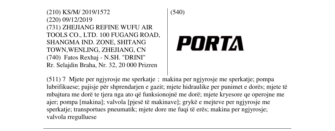 Zëri i markës PORTA në buletin