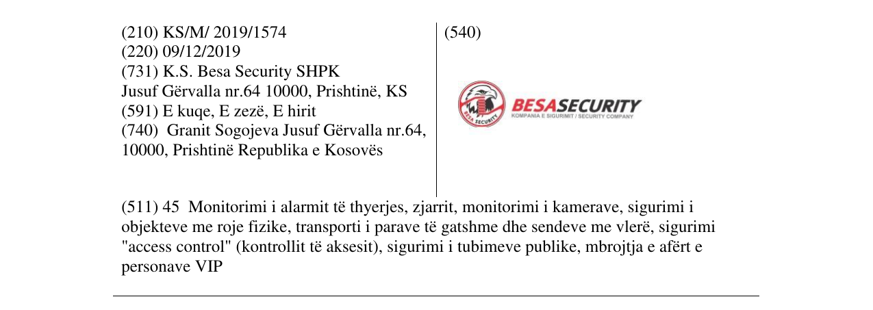 Zëri i markës BESASECURITY në buletin