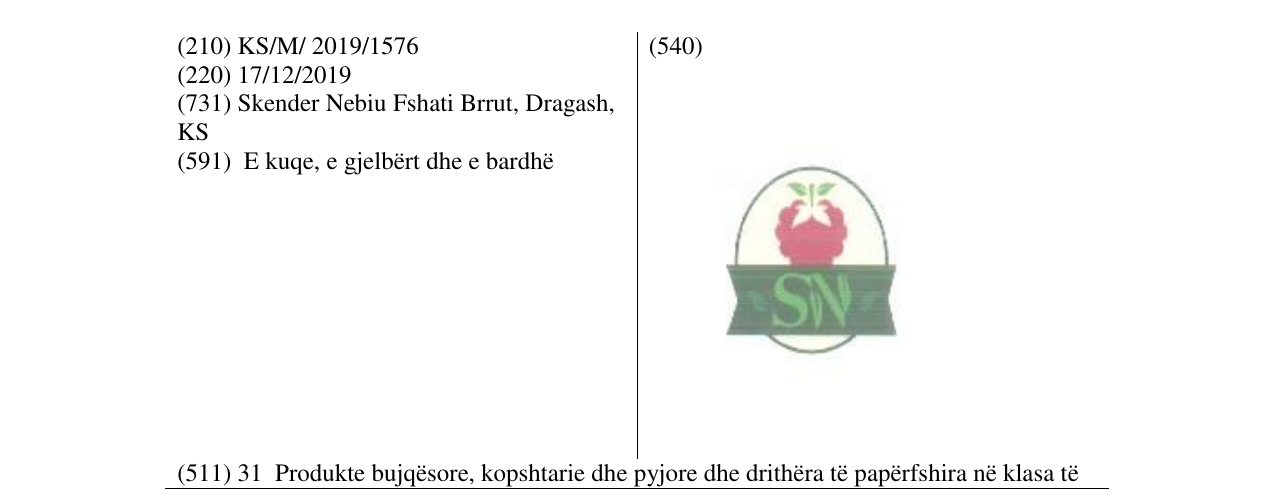 Zëri i markës SN në buletin