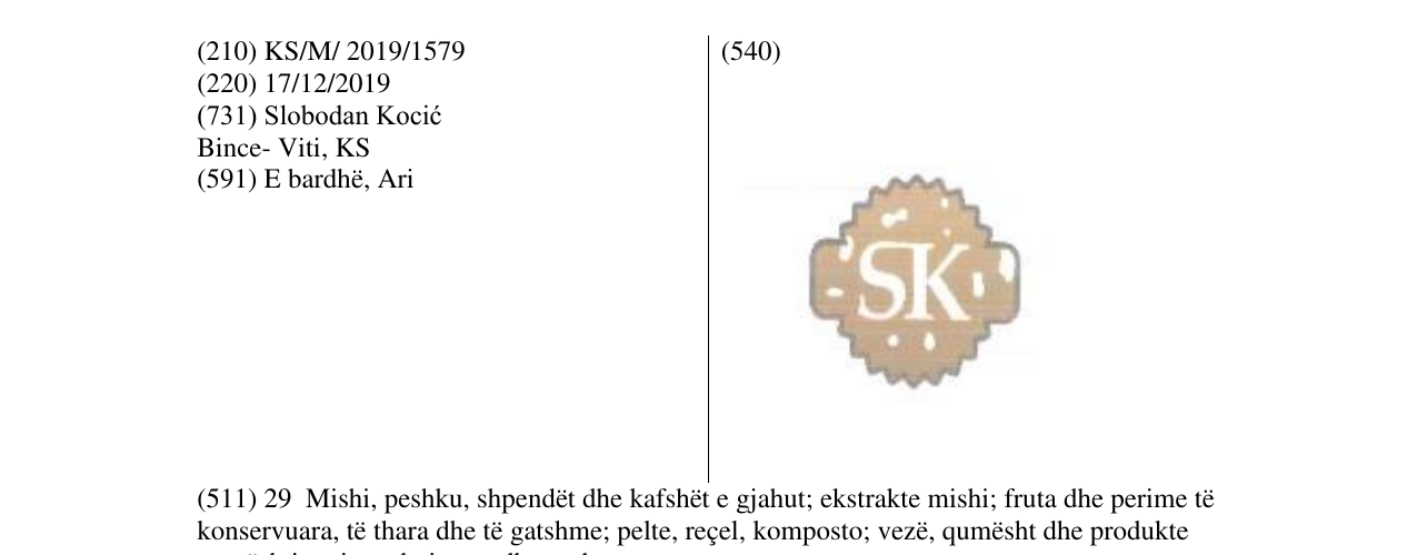 Zëri i markës SK në buletin