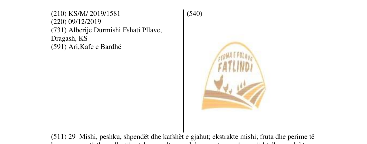 Zëri i markës FATLINDI në buletin