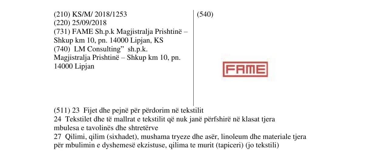 Zëri i markës FAME në buletin