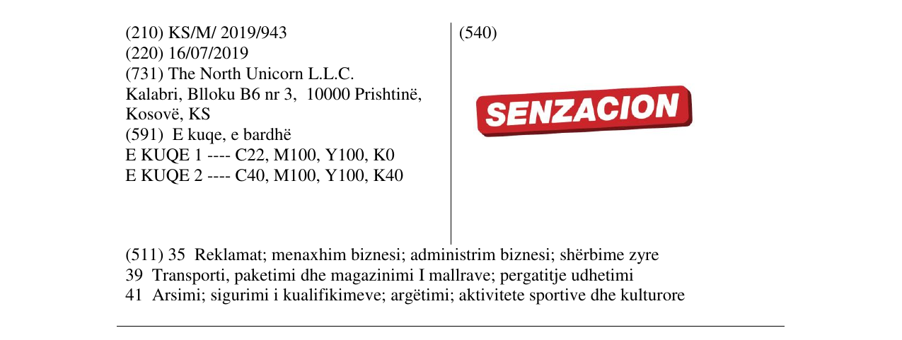 Zëri i markës SENZACION në buletin