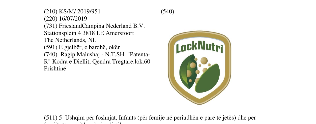 Zëri i markës Lock Nutri në buletin