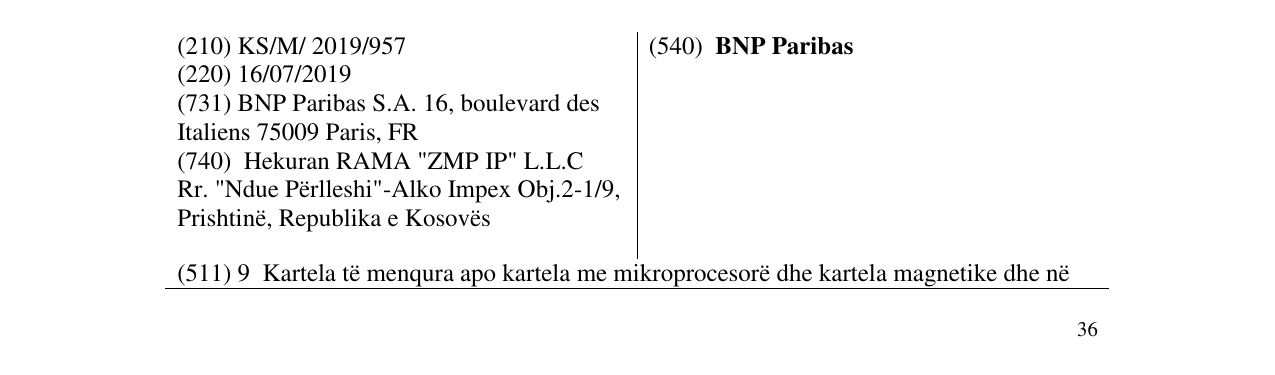 Zëri i markës BNP Paribas në buletin