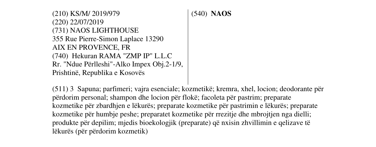 Zëri i markës NAOS në buletin