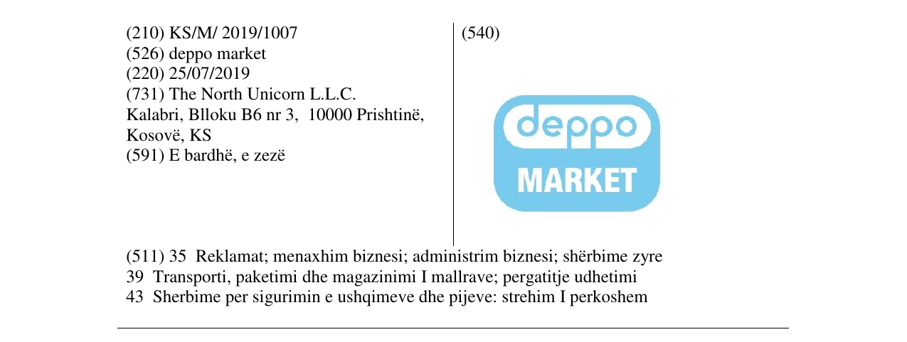 Zëri i markës deppo MARKET në buletin