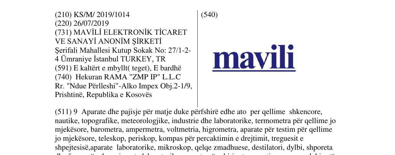 Zëri i markës mavili në buletin