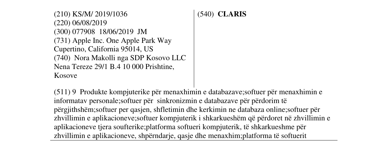 Zëri i markës CLARIS në buletin