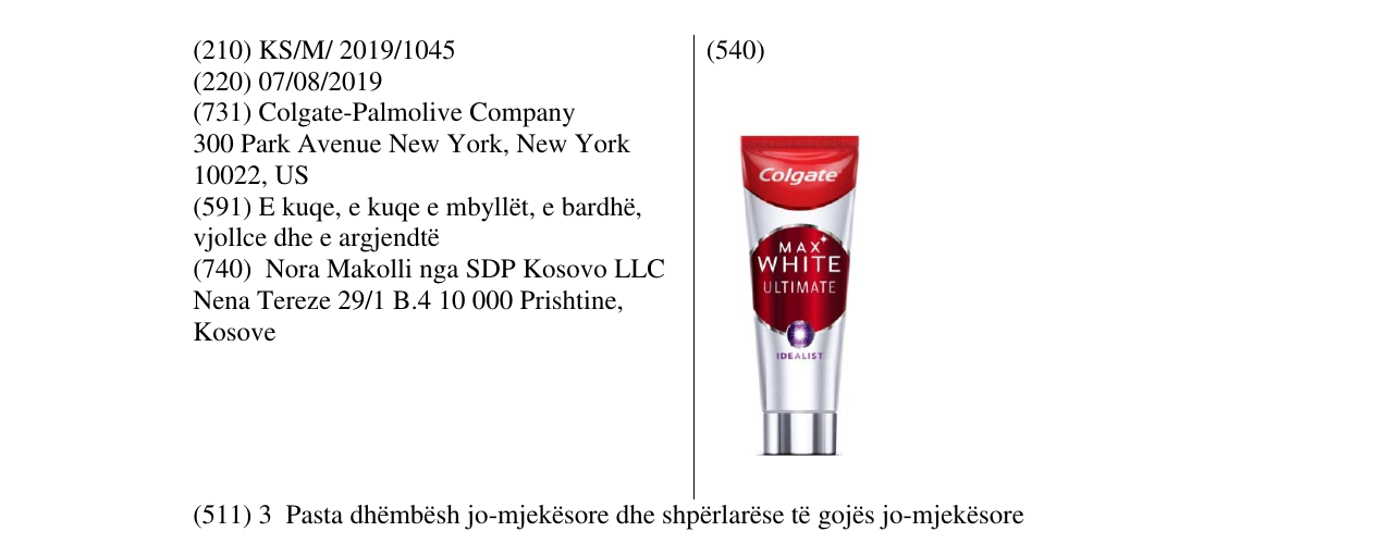 Zëri i markës Colgate në buletin