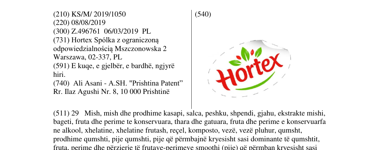 Zëri i markës Hortex në buletin