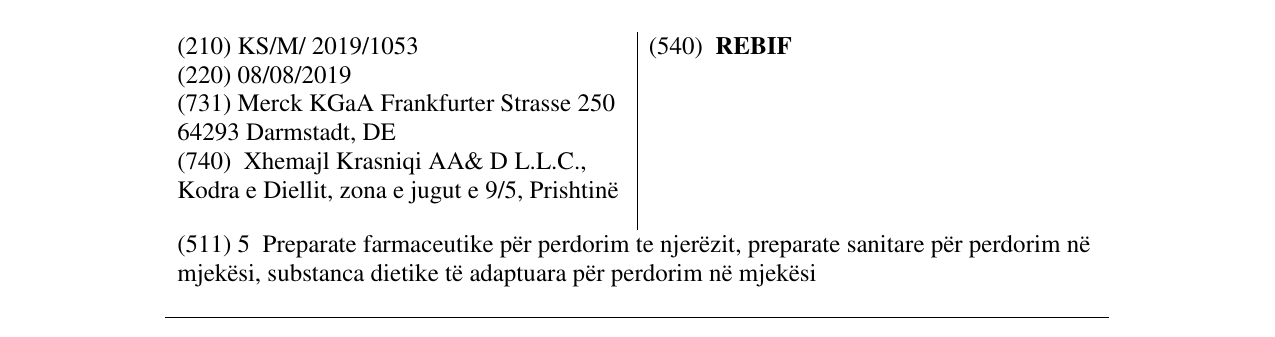 Zëri i markës REBIF në buletin