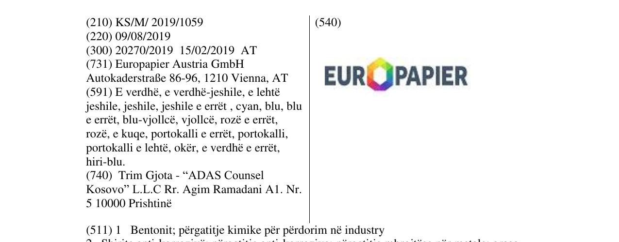 Zëri i markës EUROPAPIER në buletin