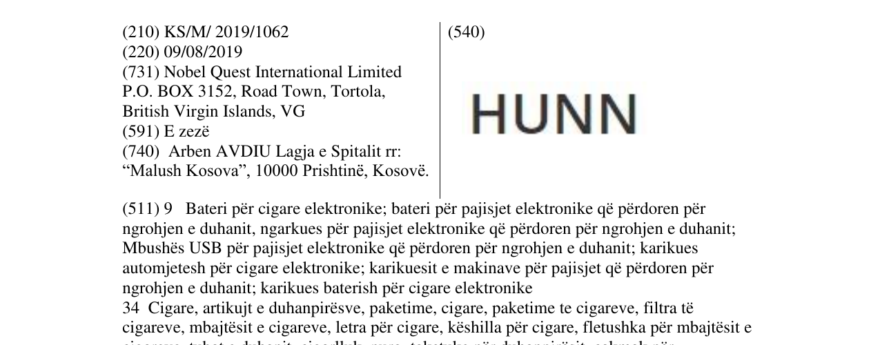 Zëri i markës HUNN në buletin