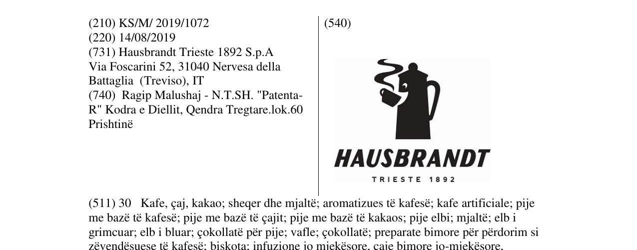 Zëri i markës HAUSBRANDT në buletin