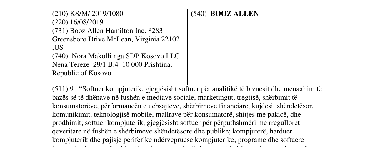 Zëri i markës BOOZ ALLEN në buletin