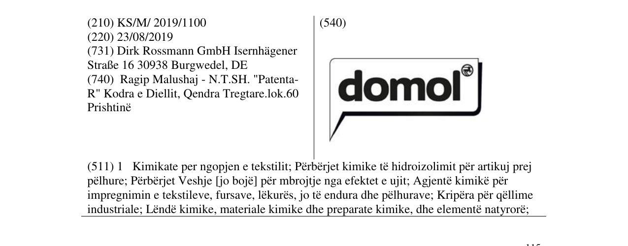Zëri i markës domol në buletin