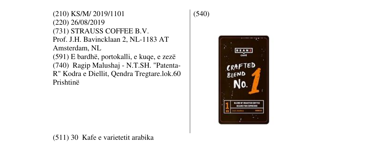Zëri i markës CRAFTED BLEND në buletin