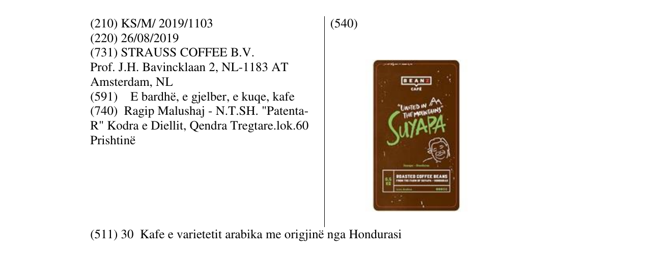 Zëri i markës SUYAPA në buletin