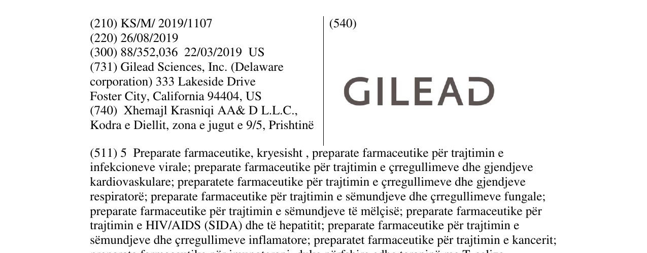 Zëri i markës GILEAD në buletin
