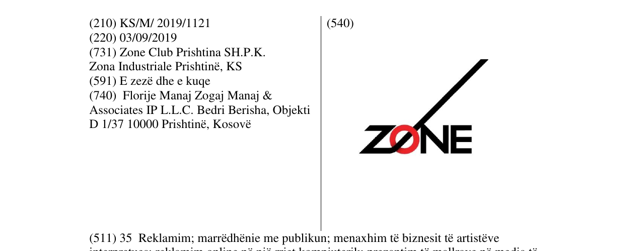 Zëri i markës ZONE në buletin