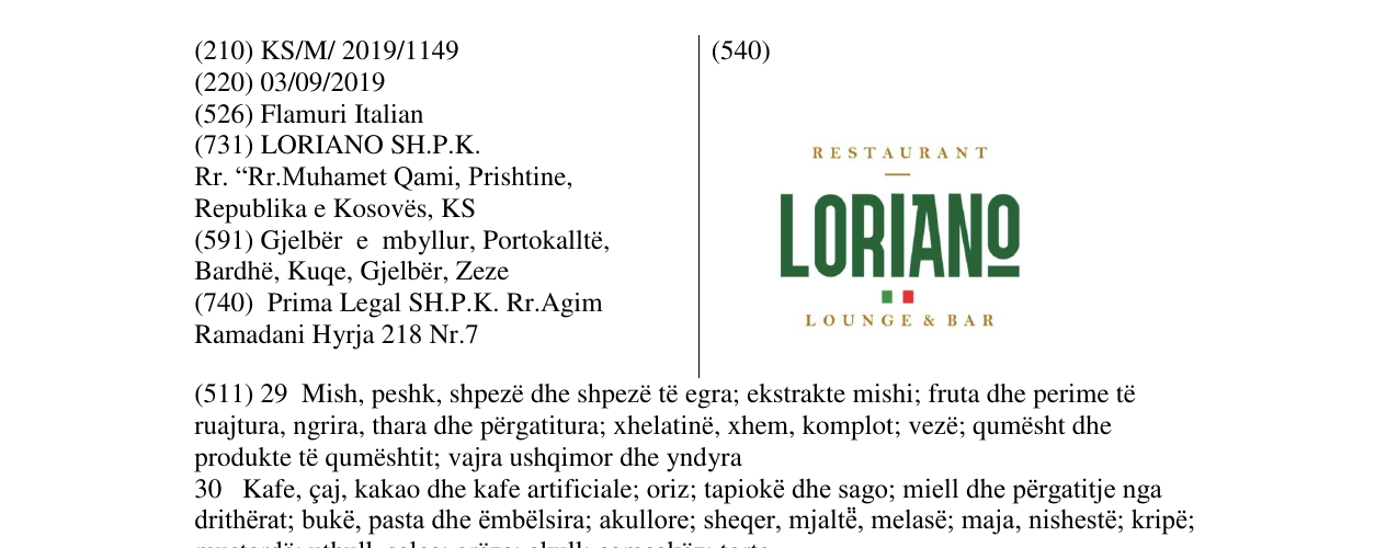 Zëri i markës LORIANO në buletin
