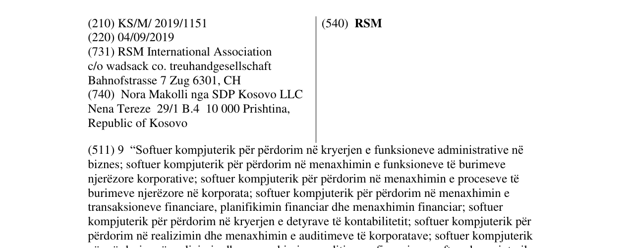Zëri i markës RSM në buletin