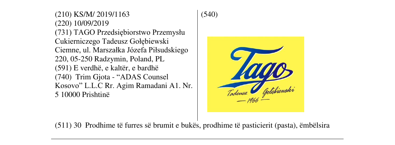 Zëri i markës Tago në buletin