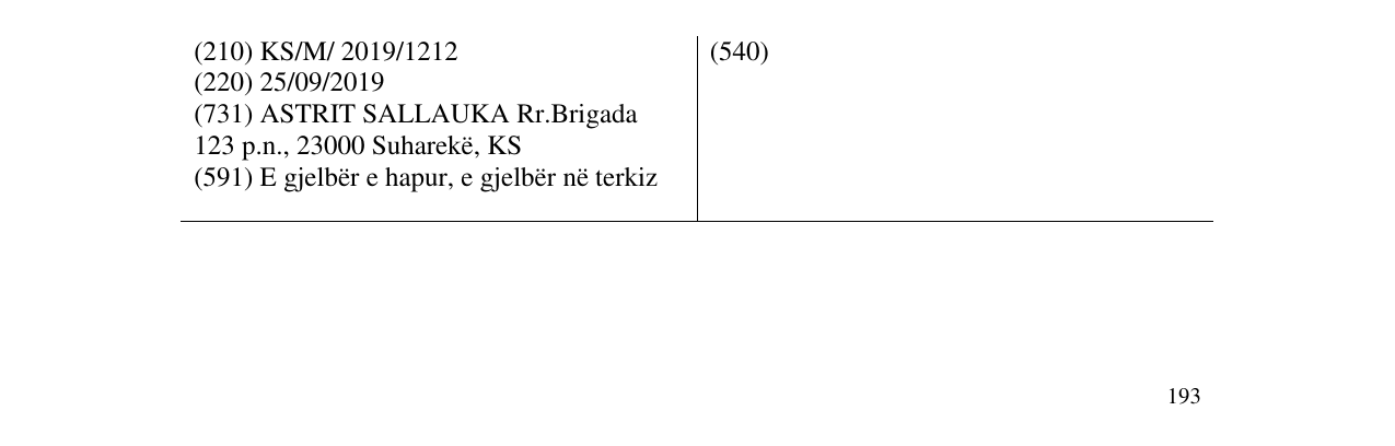 Zëri i markës vllesa në buletin