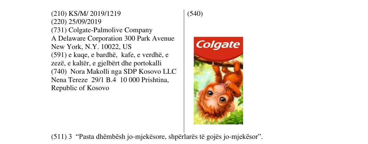 Zëri i markës Colgate në buletin