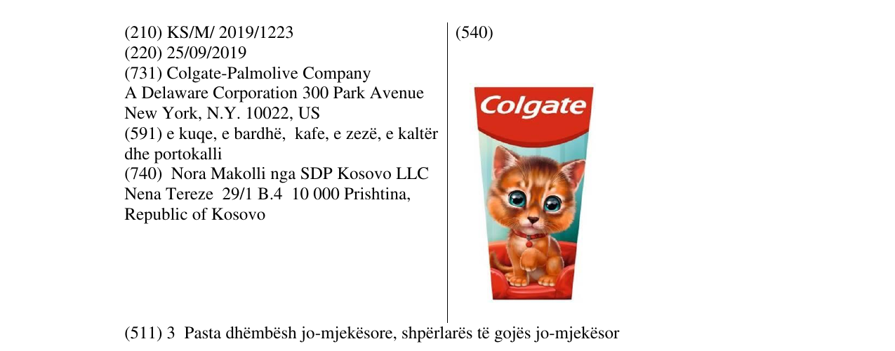 Zëri i markës Colgate në buletin