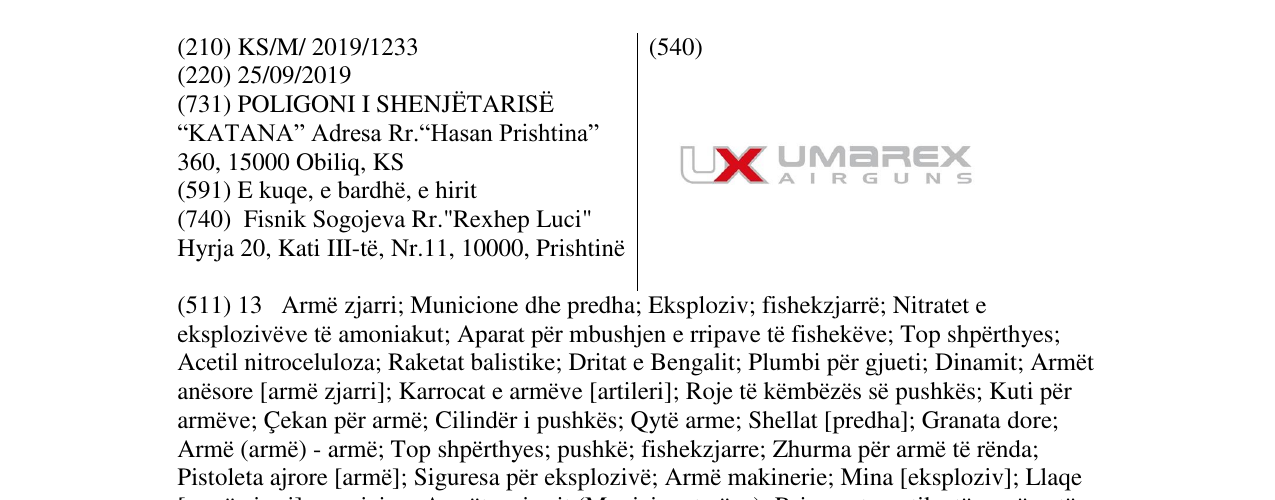 Zëri i markës UMAREX AIRGUNS në buletin