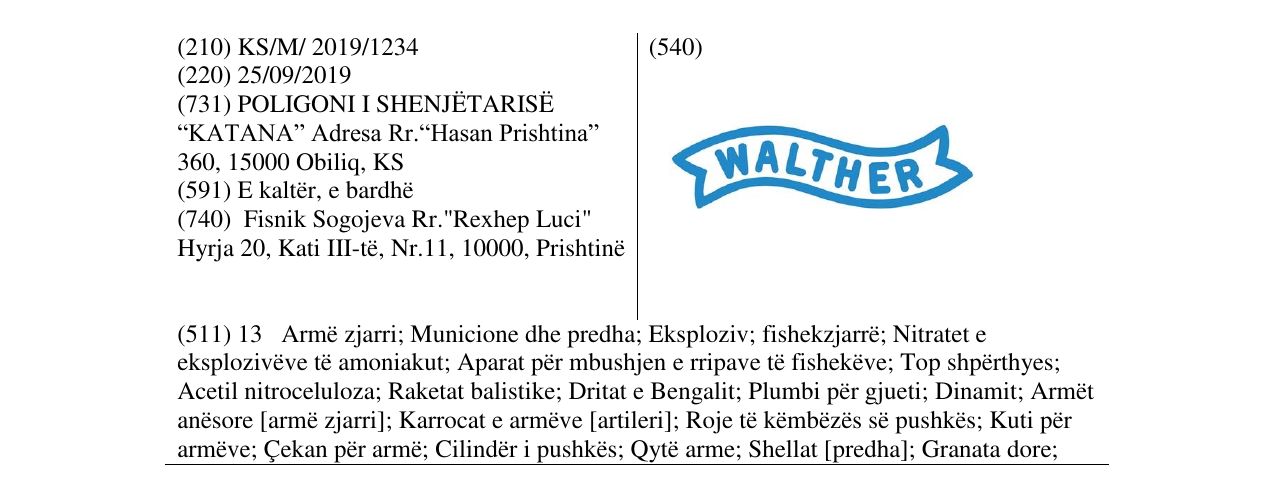 Zëri i markës WALTHER në buletin