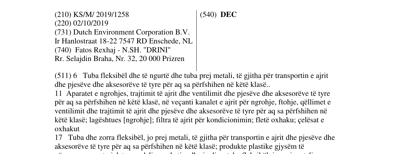 Zëri i markës DEC në buletin