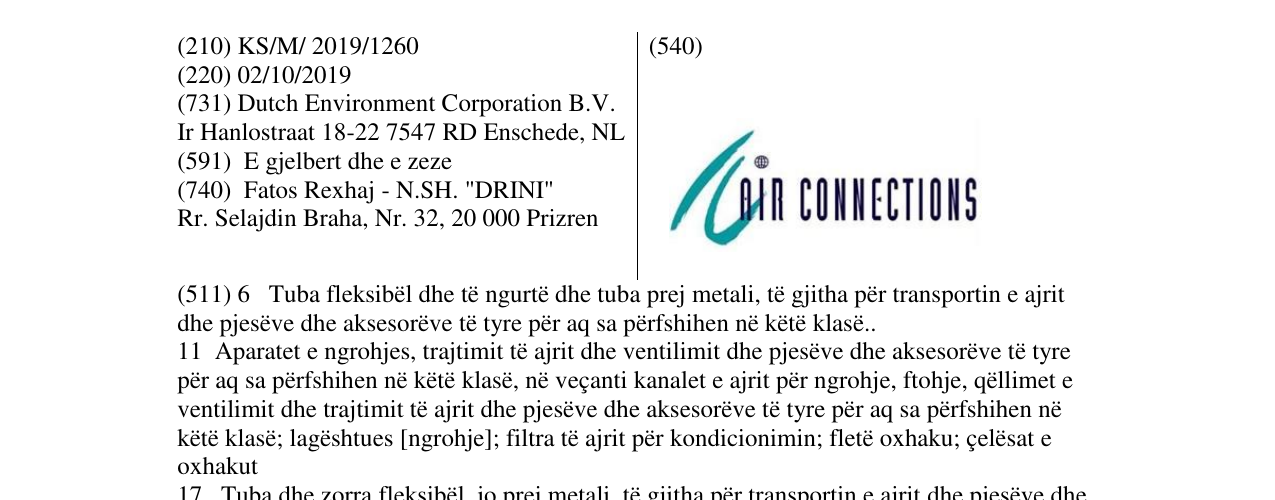 Zëri i markës AIR CONNECTIONS në buletin