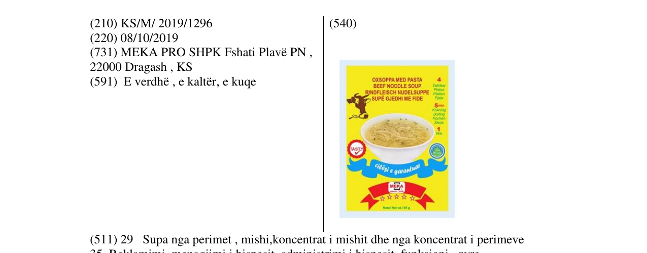 Zëri i markës MEKA në buletin