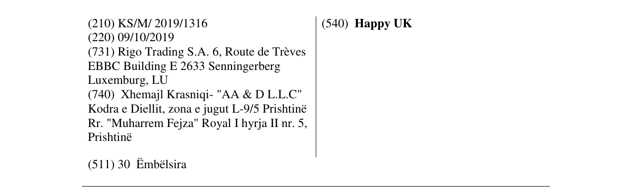 Zëri i markës Happy UK në buletin