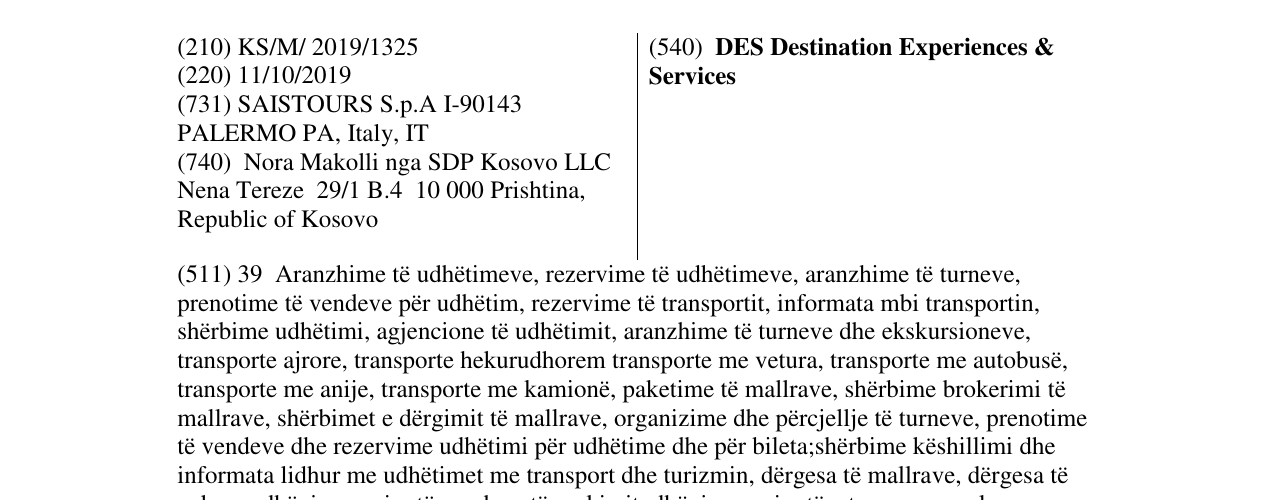 Zëri i markës DES Destination Experiences & Services në buletin