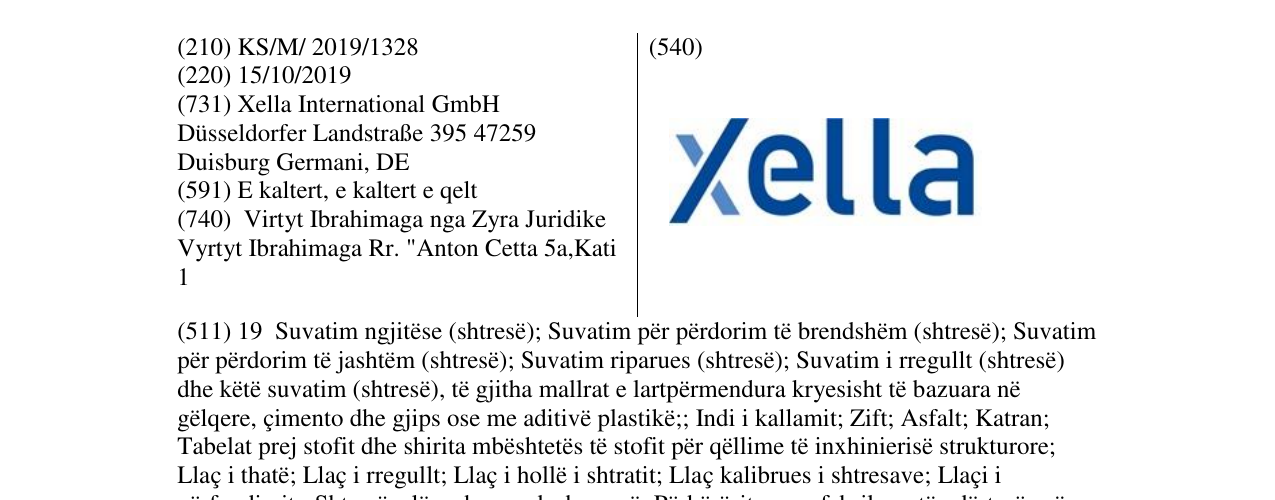 Zëri i markës xella në buletin