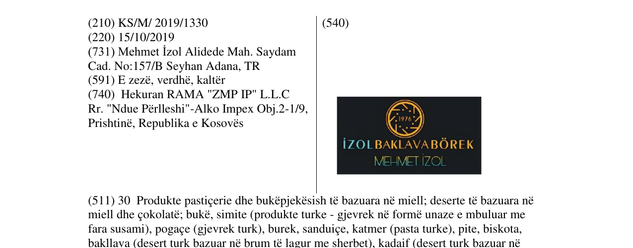 Zëri i markës MEHMET IZOL në buletin