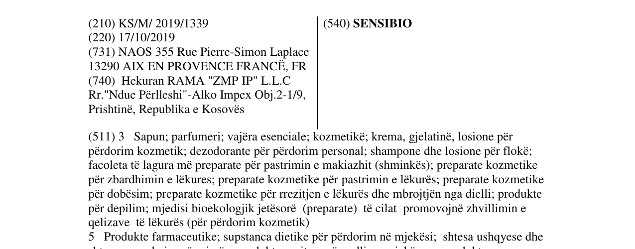 Zëri i markës SENSIBIO në buletin